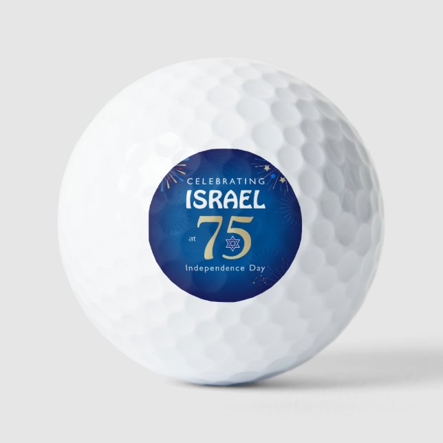 Balles De Golf Joyeux anniversaire de l'indépendance d'Israël 75 (Recto)