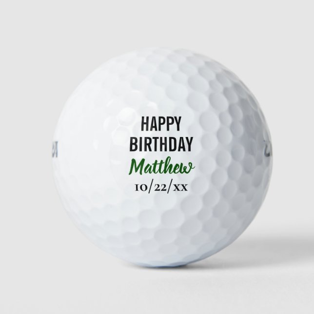 Balles De Golf Joyeux Anniversaire Golfer Typographie moderne (Devant)