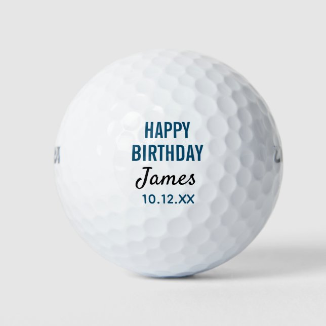 Balles De Golf Joyeux Anniversaire Golfer Typographie moderne (Devant)