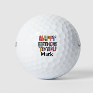 Balles De Golf Joyeux anniversaire pour vous avec nom de golfeur