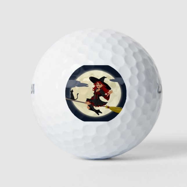 Balles De Golf Joyeux Halloween Friendly Witch Golf Balls (Devant)