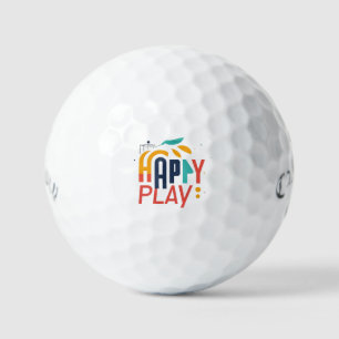 Balles De Golf Joyeux Jouer Rouge