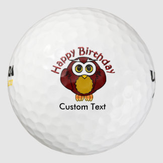 Balles De Golf Joyeux Jour de Noël - Chouette Sage Avec Texte Cou