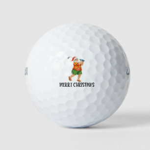 Balles De Golf Joyeux Noël au golf hawaïen avec le Père Noël
