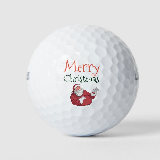 Balles De Golf Joyeux Noël au golfeur avec Père Noël (Devant)