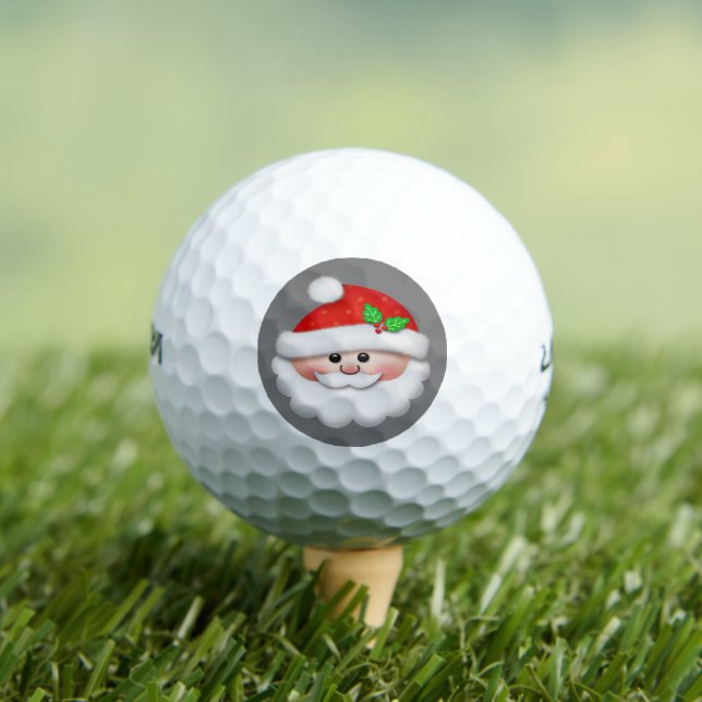 Balles De Golf Joyeux Noël avec visage Père Noël pour enfants (T-shirt Insitu)