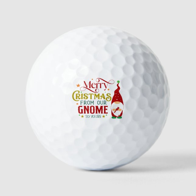 Balles De Golf Joyeux Noël De Notre Gnome À Votre (Recto)