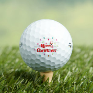 Balles De Golf Joyeux Noël Festif Lumières de vacances avec Père
