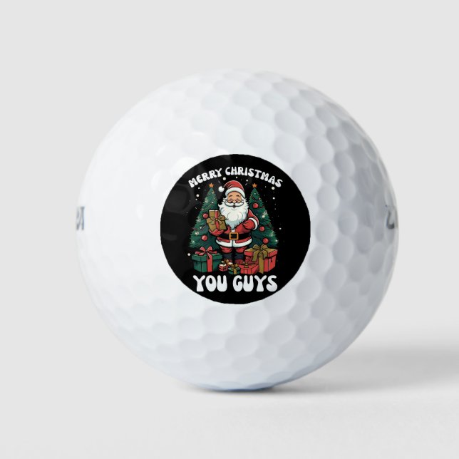 Balles De Golf Joyeux Noël les gars Père Noël (Devant)