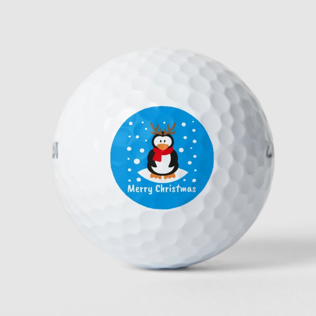 Balles De Golf Joyeux pingouin de Noël (Devant)