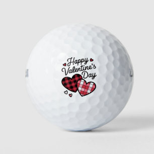 Balles De Golf Joyeux Valentines Jour léopard Plaid Coeur d'amour