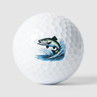 Balles De Golf Jumping Salmon Splash Gift for Fisherman Art