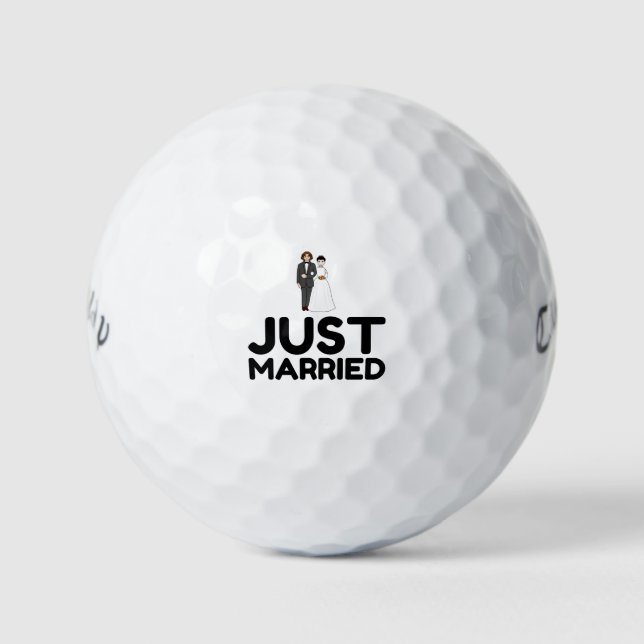 BALLES DE GOLF JUSTE MARIÉ MARIAGE BRIDE GROOM (Devant)