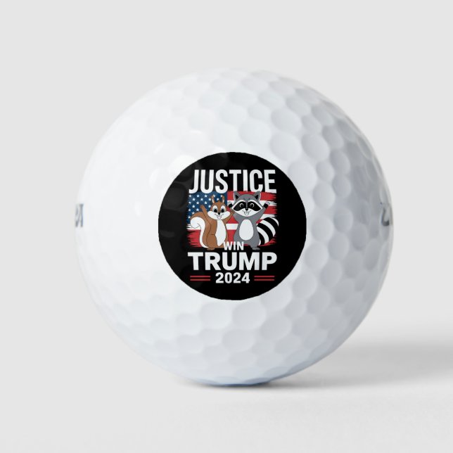 Balles De Golf Justice Pour Peanut Win Trump 2024 (Devant)