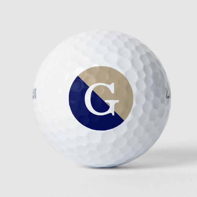 Balles De Golf Kaki Navy Blue 2 Tone Diag Monogramme initial (Devant)