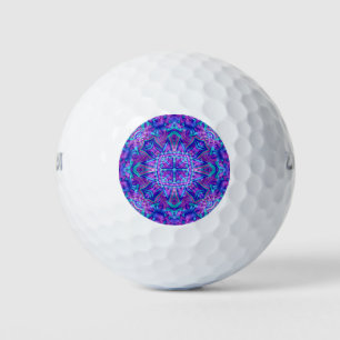 Balles De Golf Kaleidoscope Vintage violet et bleu