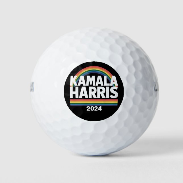 Balles De Golf Kamala Harris 2024 Gay pride arc-en-ciel élection  (Devant)