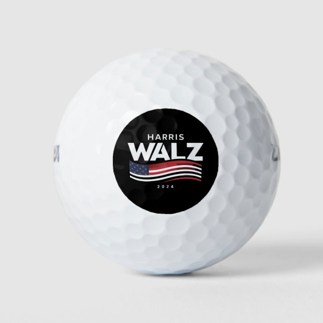 Balles De Golf Kamala Harris Tim Walz Valse 2024 Election (Devant)