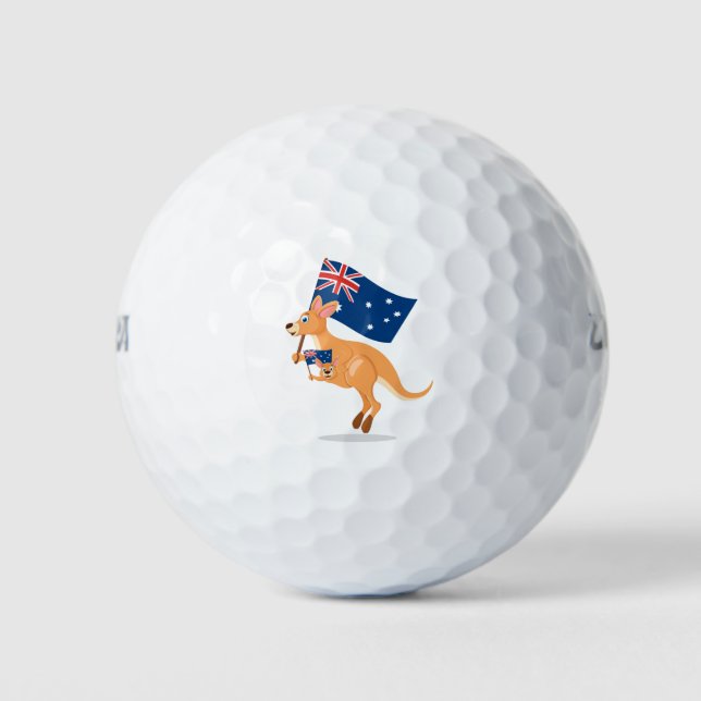 Balles De Golf kangourou drapeau australie (Devant)