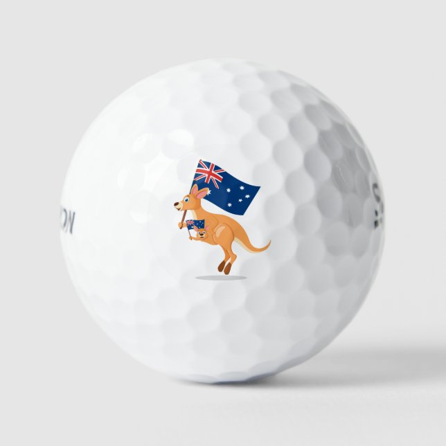 Balles de golf kangourou drapeau australien (Recto)