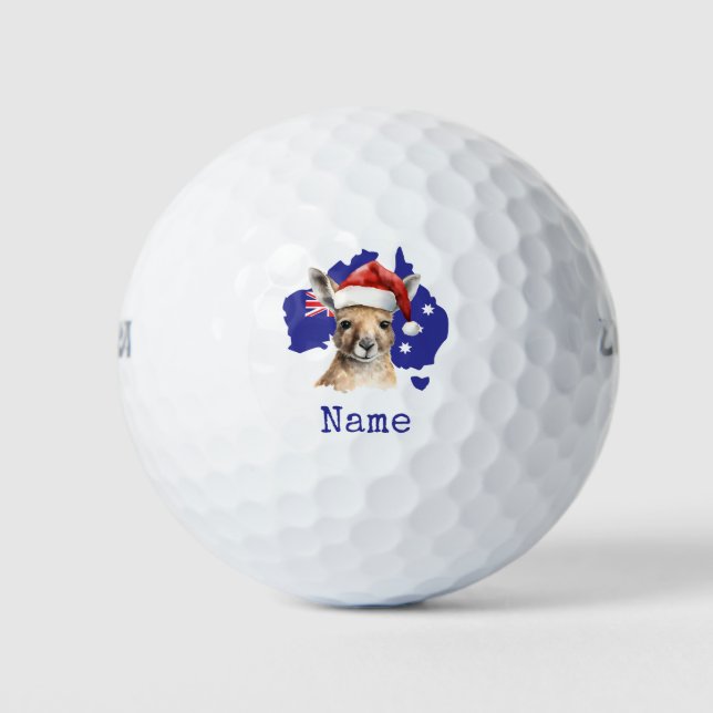 Balles De Golf Kangourou sur le drapeau australien  (Devant)
