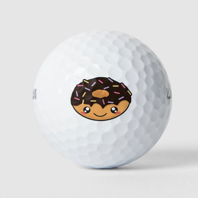 Balles De Golf Kawaii donut drôle et cool (Devant)