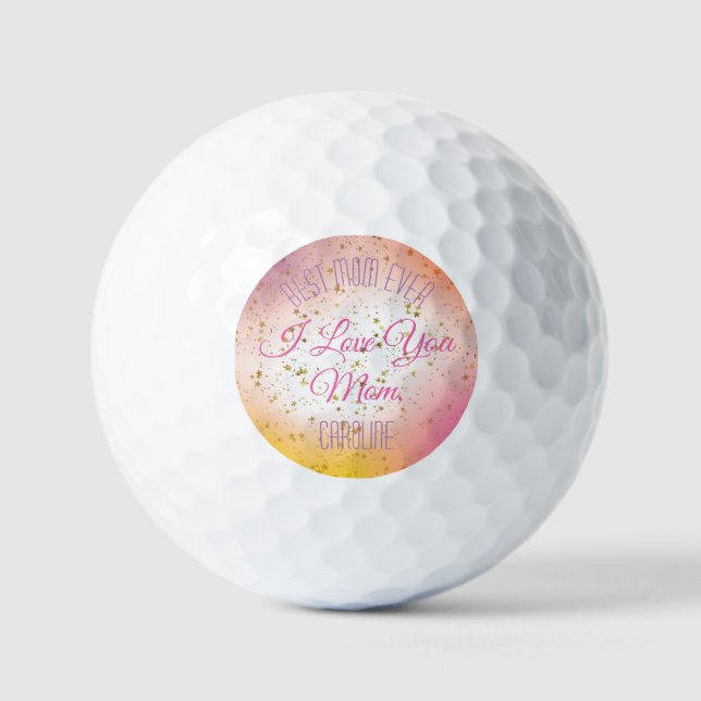 Balles De Golf Kawaii rose moderne Meilleure maman Jour des mères (Recto)
