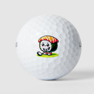 Balles De Golf Kawaii Sushi jouant au golf