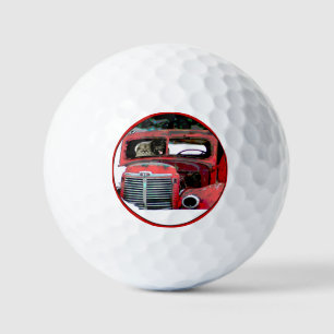 Balles De Golf Keeshond Noël Vieux Camion Peinture Chien Art