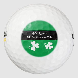 Balles De Golf Kelly Green Shamrock Design Shamrock blanc A01