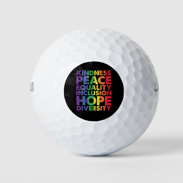 Balles De Golf Kindness Peace Equality Love Inclusion Hope LGBT (Devant)