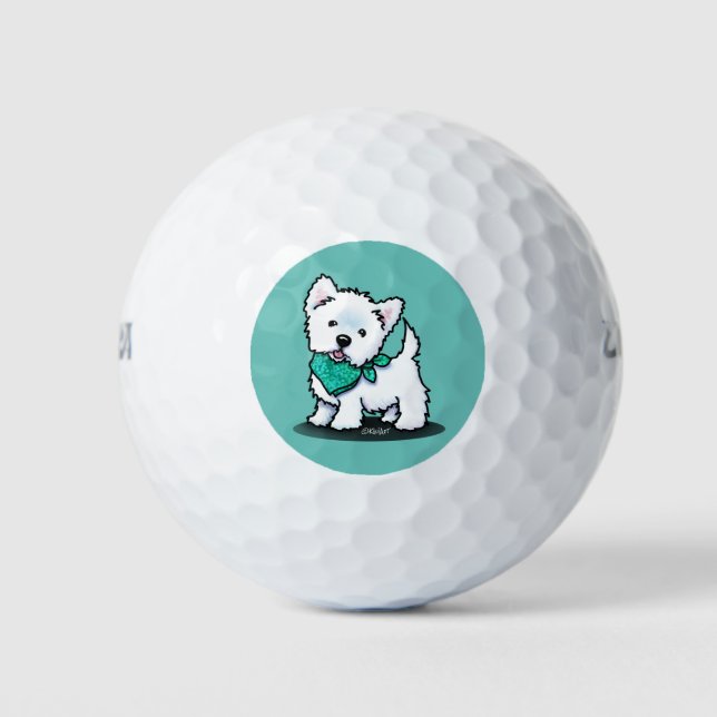 Balles De Golf KiniArt Cutieface Westie Terrier (Devant)