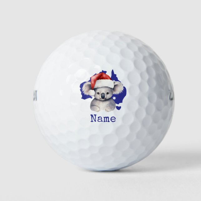 Balles De Golf Koala sur le drapeau australien  (Devant)