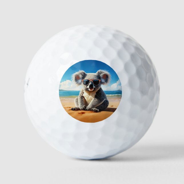Balles De Golf Koala sur une plage de sable (Devant)