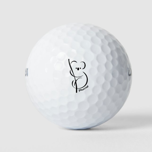 Balles De Golf Koala Tee | Conception d'encre minimale de qualité (Devant)