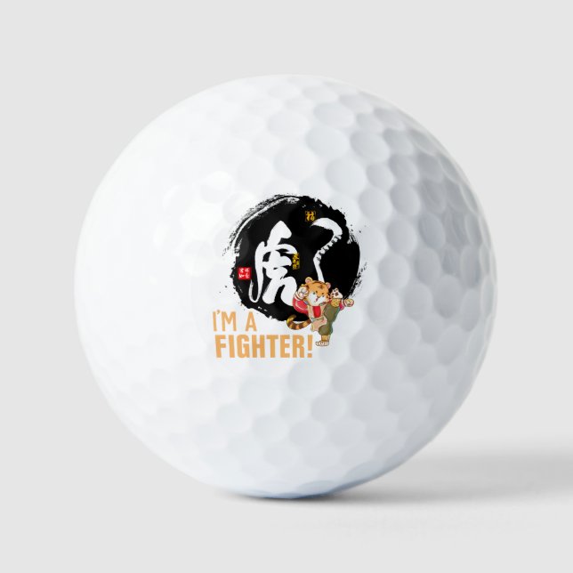 Balles De Golf Kung Fu Tiger Fighter inspirateur Cadeaux (Recto)