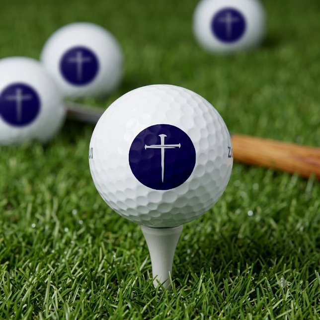Balles De Golf La Croix Chrétienne des Trois Clous Navy (Créateur téléchargé)