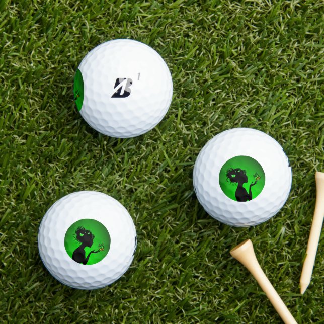 Balles De Golf La femme papillons verts (Herbe in situ)
