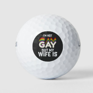Balles De Golf La Fierté LGBT Je Ne Suis Pas Gay, Mais Ma Femme E