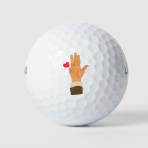 Balles De Golf La main gauche de Lula et un coeur