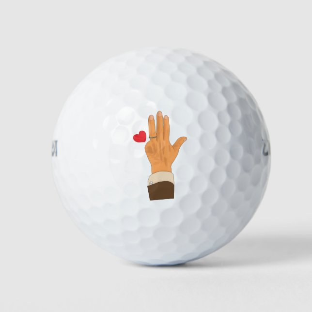 Balles De Golf La main gauche de Lula et un coeur (Devant)