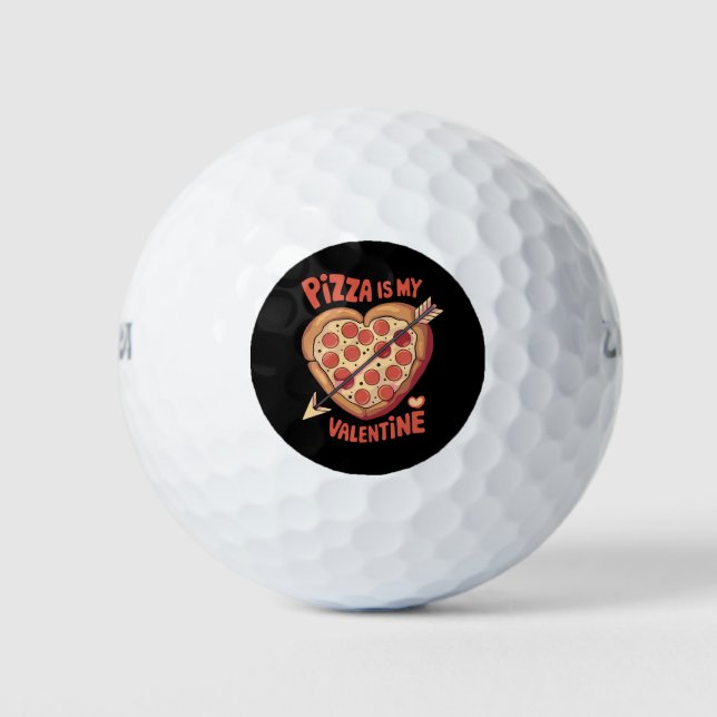 Balles De Golf La pizza est ma Saint-Valentin drôle (Devant)