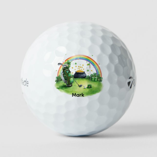 Balles De Golf . La Saint-Patrick avec arc-en-ciel (Recto)