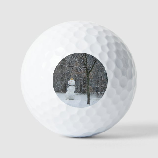 Balles De Golf La scène de neige hivernale du voisin (Recto)