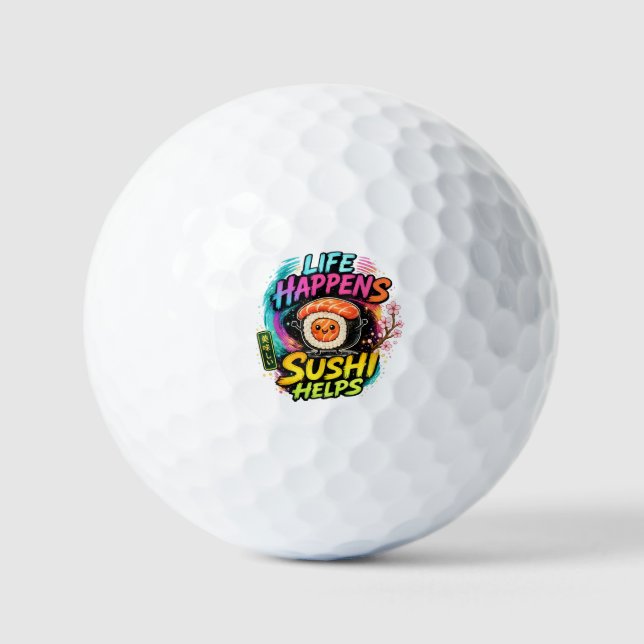 Balles De Golf La vie arrive Sushi aide (Recto)