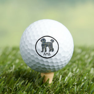 Balles De Golf Labradoodle mignon Chien Silhouette Grille Monogra