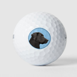 Balles De Golf Labrador Retriever Black Peinture Original Chien A