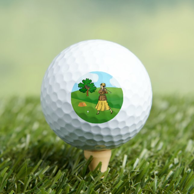 Balles De Golf Lady Golfer se prépare à partir (T-shirt Insitu)