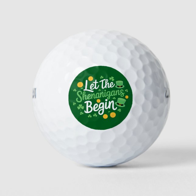Balles De Golf Laissons les Shenanigans commencer drôle Saint Pat (Devant)