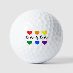 Balles De Golf L'amour du texte personnalisé est l'amour LGBT Rai